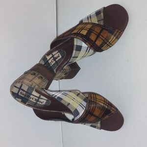 SEE by CHLOE | Marta | Suede Leather Calf Plaid Heeled Sandal Size 7